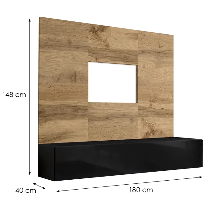 TV stolík + Panel Switch Wtz Sw Pr1 Wotan/Čierna