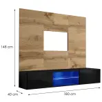TV stolík + Panel Switch Wtz Sw Pr3 + Led Wotan/Čierna