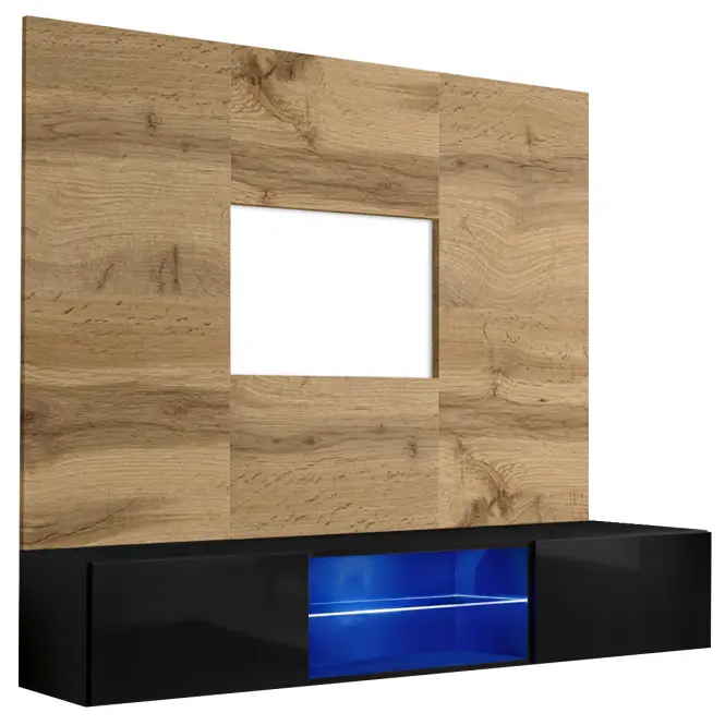 TV stolík + Panel Switch Wtz Sw Pr3 + Led Wotan/Čierna