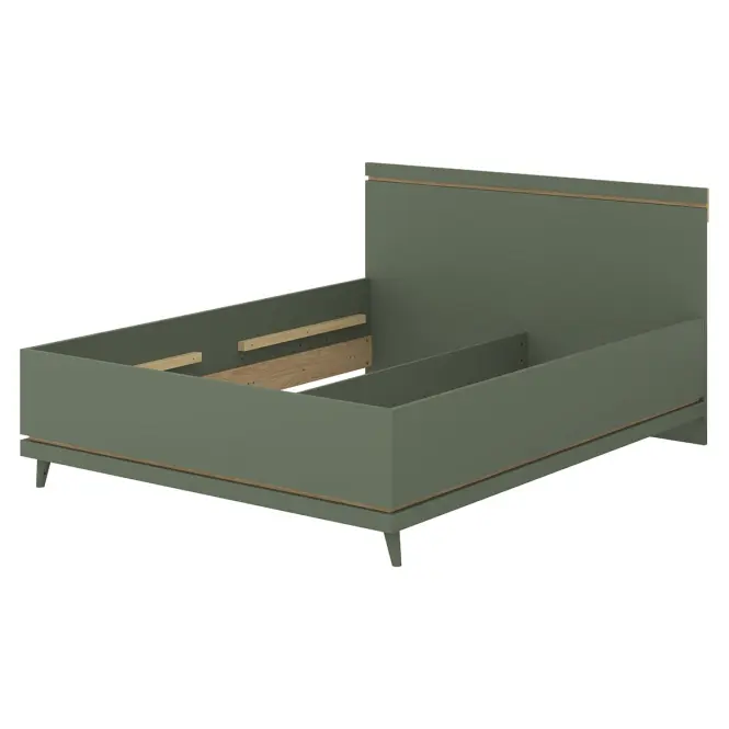 Posteľ Scandi 31 160 Dubový Olej/Zelená,2