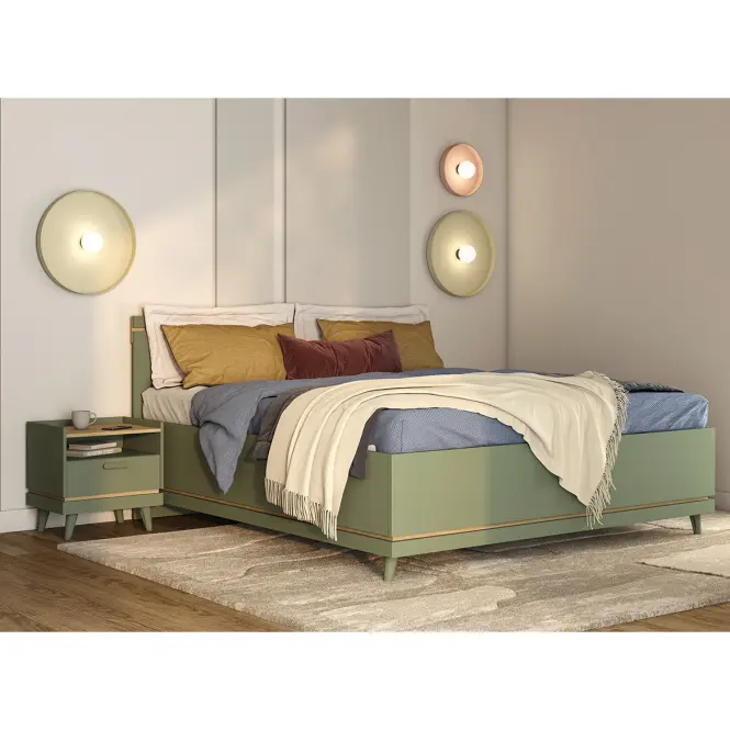 Posteľ Scandi 31 160 Dubový Olej/Zelená,8