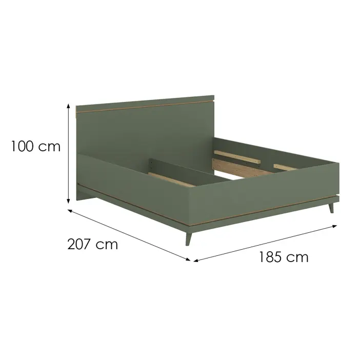 Posteľ Scandi 32 180 Dubový Olej/Zelená