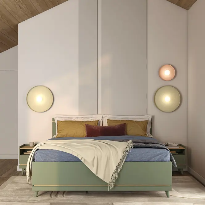 Posteľ Scandi 32 180 Dubový Olej/Zelená,5