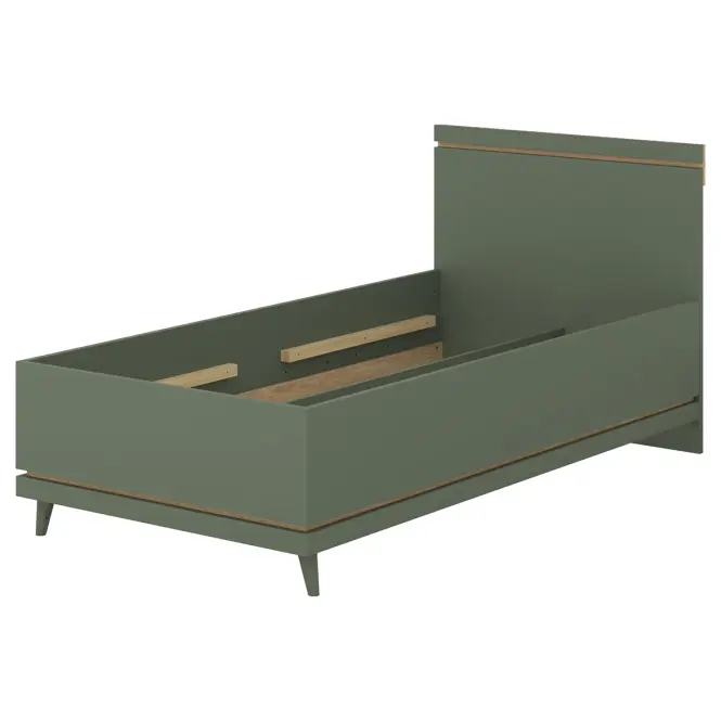 Posteľ Scandi 34 100 Dubový Olej/Zelená,2