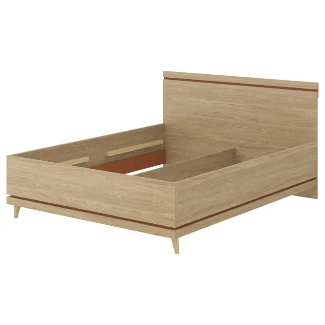 Posteľ Scandi 31 160 Dubový Olej/Tehla,2