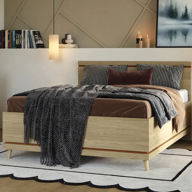 Posteľ Scandi 31 160 Dubový Olej/Tehla,4