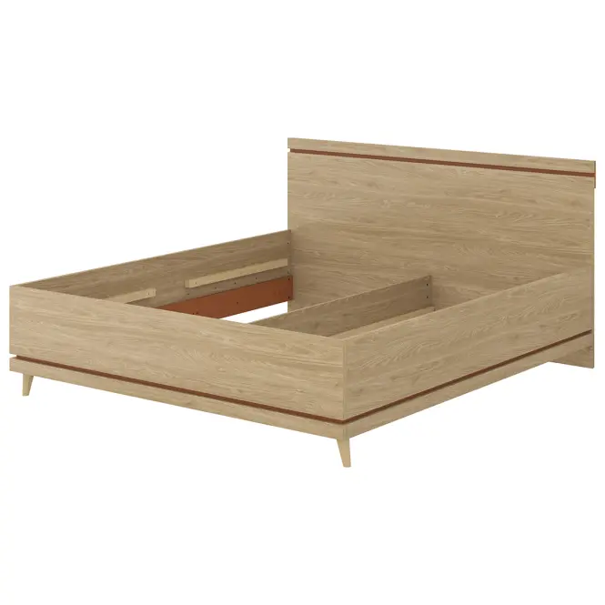 Posteľ Scandi 32 180 Dubový Olej/Tehla,2