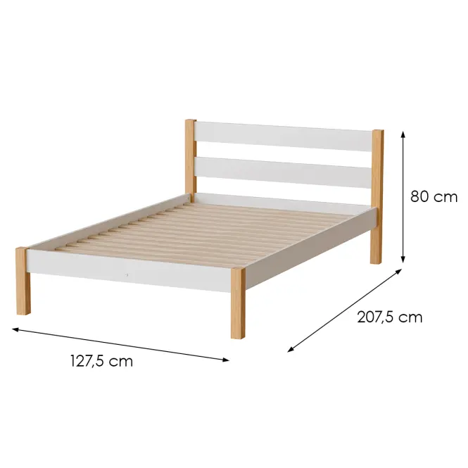 Posteľ Inka 120 Biela/Prírodný Dub,2