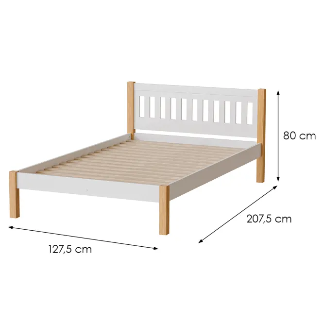 Posteľ Gaja 120 Biela/Prírodný Dub,2