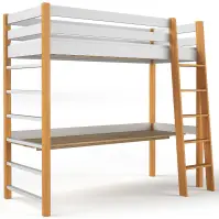 Posteľ Niko 80x190 Biela/Prírodný Dub