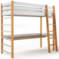 Posteľ Niko 80x190 Biela/Prírodný Dub