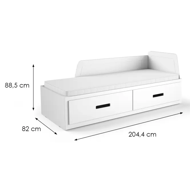 Posteľ Mia 80x200 Borovica/Biela