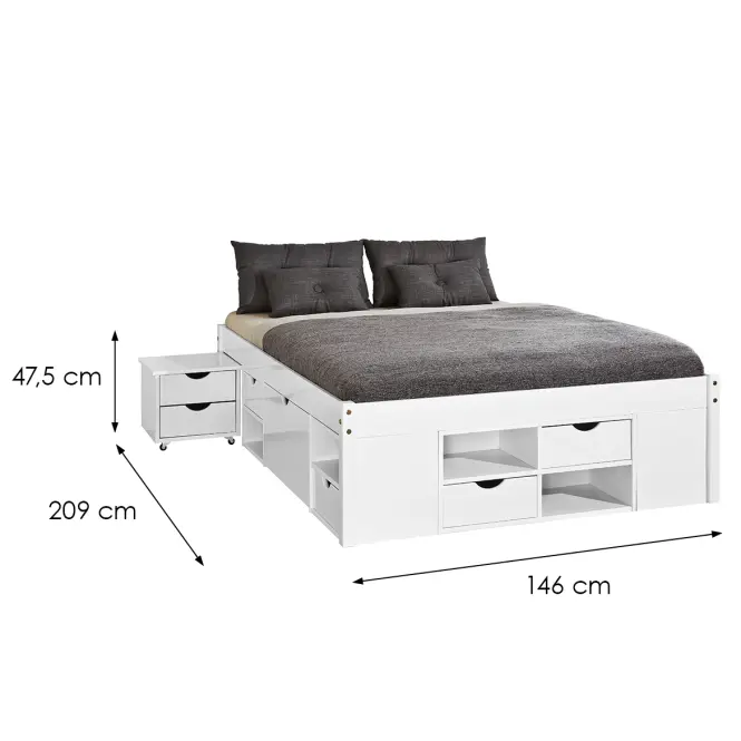 Posteľ 20900170 Till 140x200 Biela,2