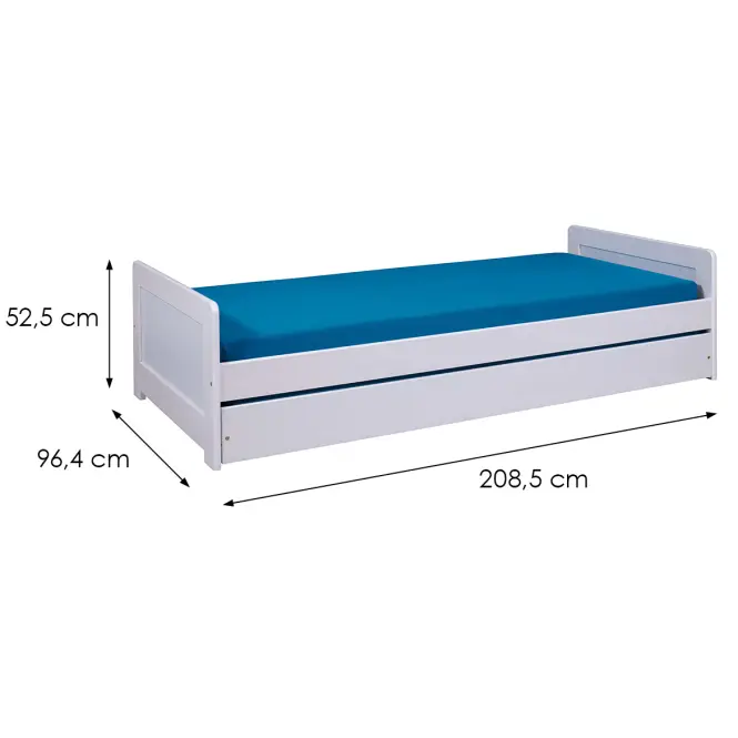 Posteľ 20900195 Surf Skladací 90x200 Biela,2