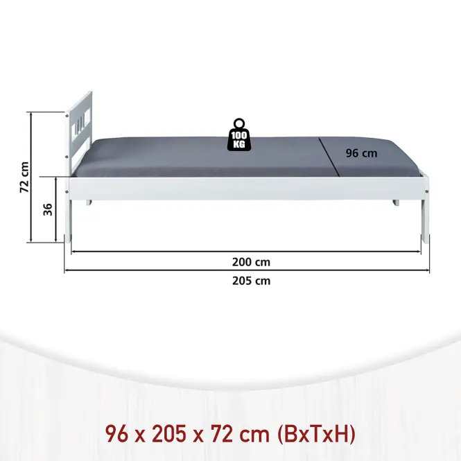 Posteľ 20900225 Fana 90x200 Biela,3