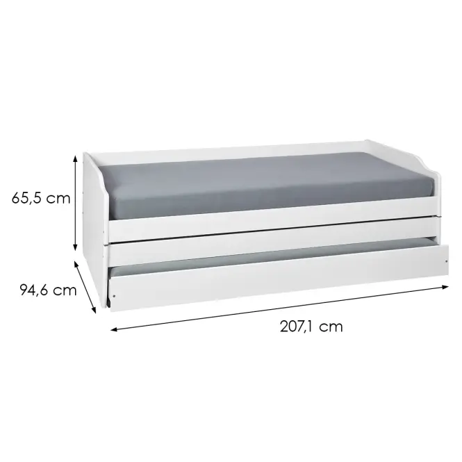 Posteľ 20900257 Lotar 90x200 Biela,2