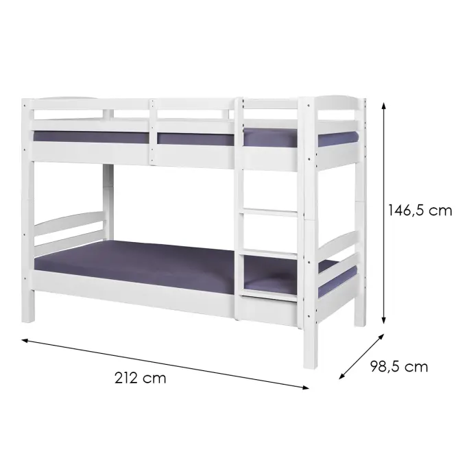 Poschodová Posteľ 20900265 Annika 90x200 Biela + Bariéry,2