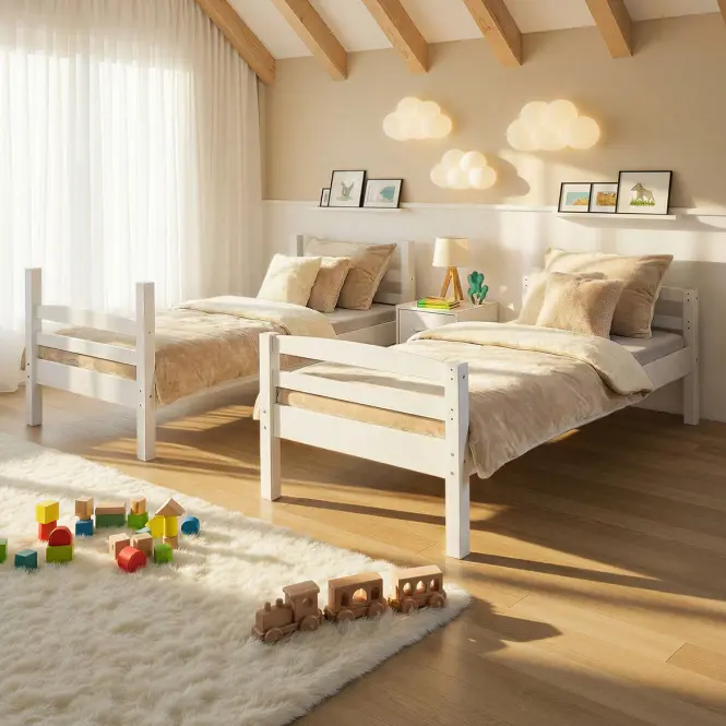 Poschodová Posteľ 20900265 Annika 90x200 Biela + Bariéry,5
