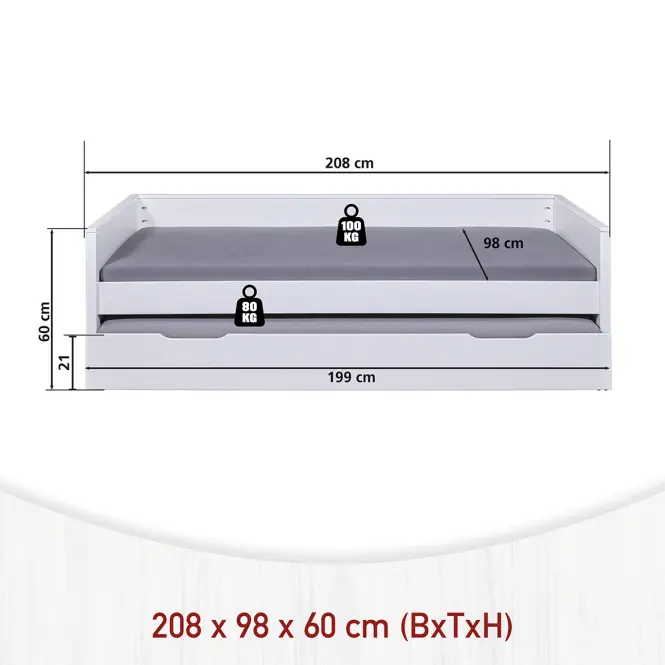 Posteľ 29040180 Dream The Future 90x200 Biela,5