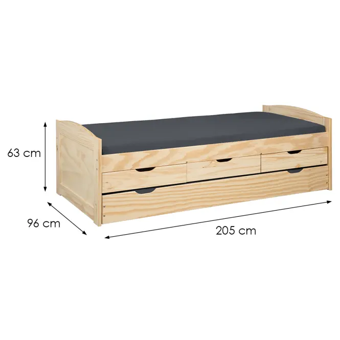 Posteľ 30500245 Marinella 90x200 +Zásuvka Prírodné,3