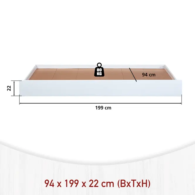 Posteľ Szuflada 20900286 Umea Pod 90x200 Biała,3