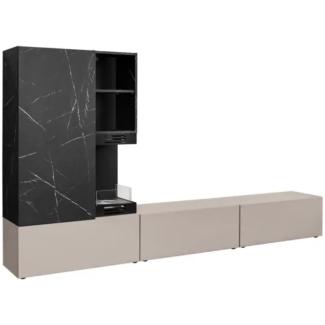 Obývacia Stena Gina Sgms Gn Clay Grey/Marble Black