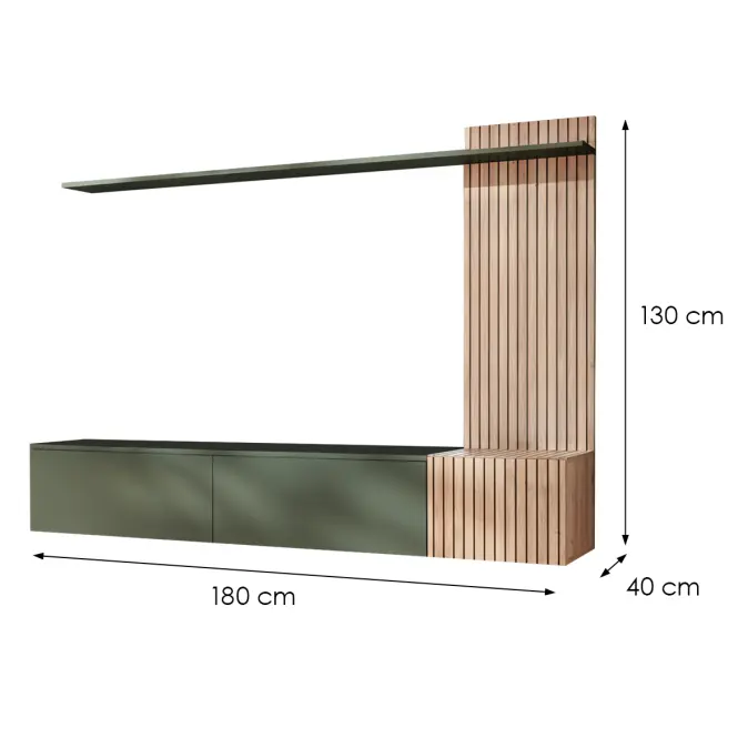 Obývacia Stena Solo Hjzi Sl Hickory Jackson/Green