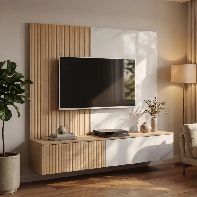 Obývacia Stena Noir I Dcmw Nr1 Cremona Oak/Marble White