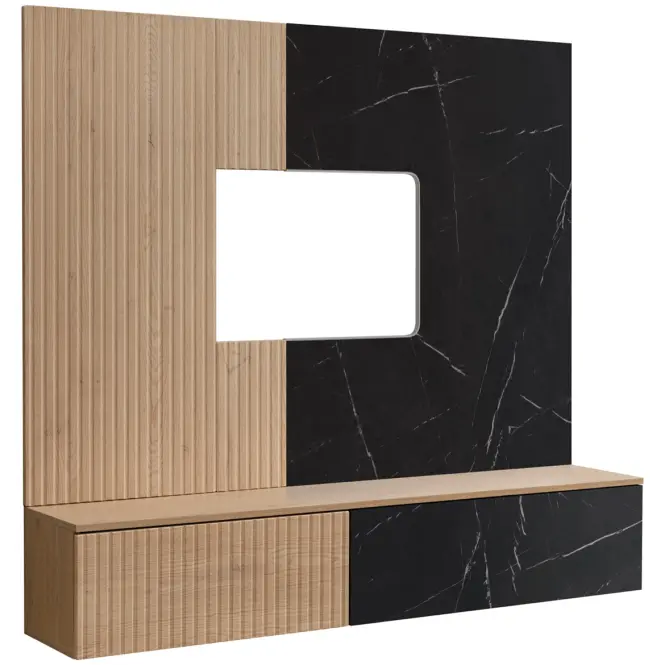 Obývacia Stena Noir I Dcms Nr1 Cremona Oak/Marble Black,3
