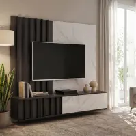 Obývacia Stena Noir Ii Dgmw Nr2 Grafit Oak/Marble Black