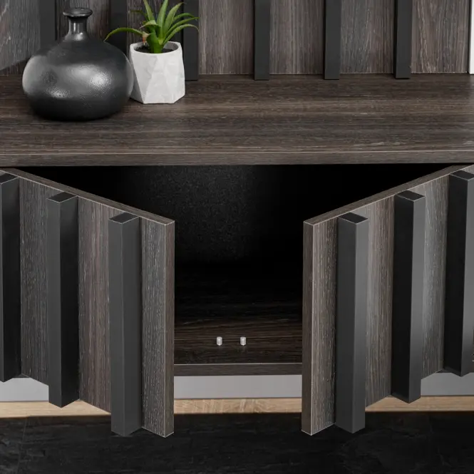 Obývacia Stena Noir Ii Dgmw Nr2 Grafit Oak/Marble Black,10