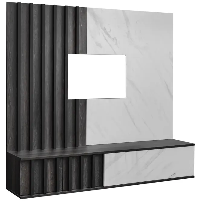 Obývacia Stena Noir Ii Dgmw Nr2 Grafit Oak/Marble Black