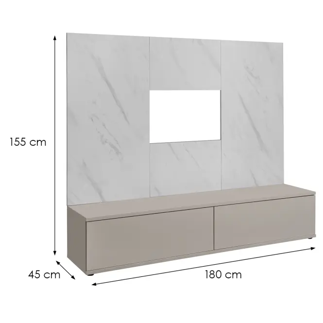 Obývacia Stena Glam Ccmw Gl Kašmír/Marble Bianco,4