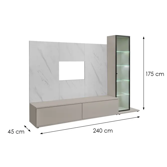 Obývacia Stena Glam I Ccmw Gl2 Kašmír/Marble Bianco