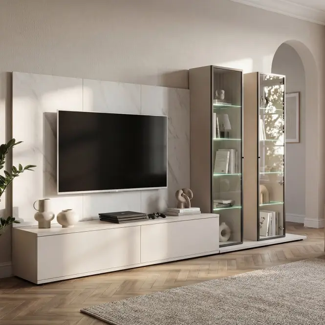 Obývacia Stena Glam Ii Ccmw Gl3 Kašmír/Marble Bianco