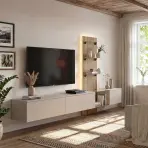 Obývacia Stena Luzz Sgce Lz Clay Grey/Coast Evoke Oak