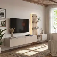 Obývacia Stena Luzz Sgce Lz Clay Grey/Coast Evoke Oak
