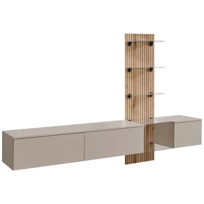 Obývacia Stena Luzz Sgce Lz Clay Grey/Coast Evoke Oak,2