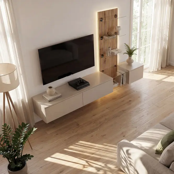 Obývacia Stena Luzz Sgce Lz Clay Grey/Coast Evoke Oak