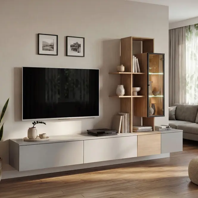 Obývacia Stena Leo Agdc Lo Arctic Grey/Cremona Oak