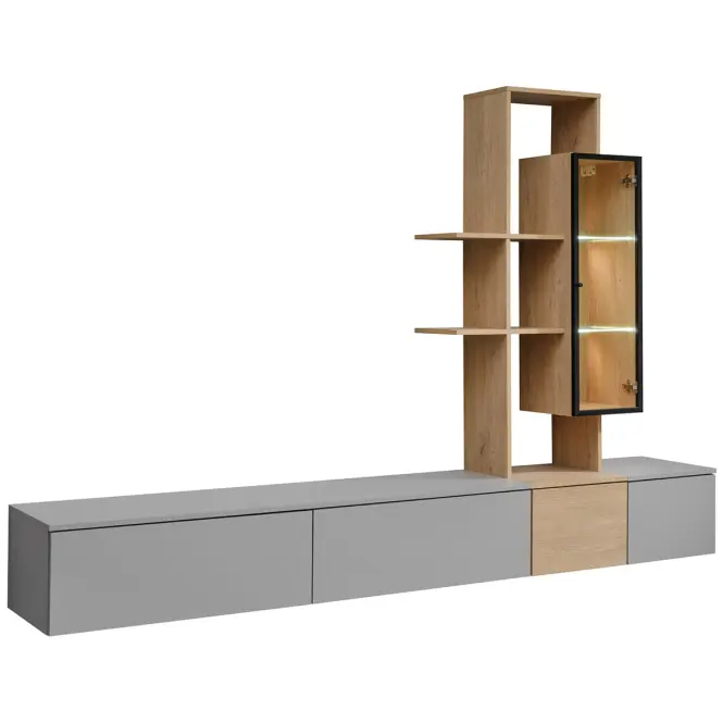 Obývacia Stena Leo Agdc Lo Arctic Grey/Cremona Oak