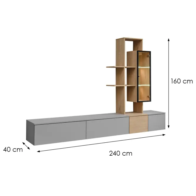 Obývacia Stena Leo Agdc Lo Arctic Grey/Cremona Oak