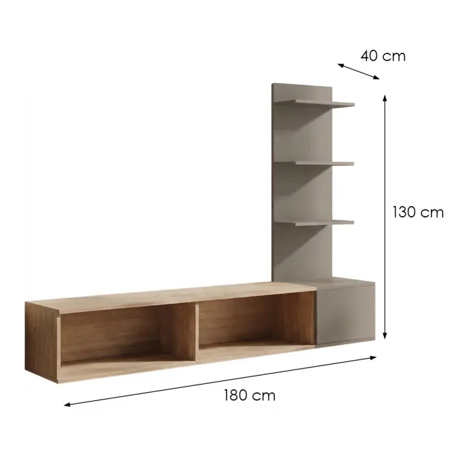 Obývacia Stena Joy Dcsg Jy Cremona Oak/Clay Grey