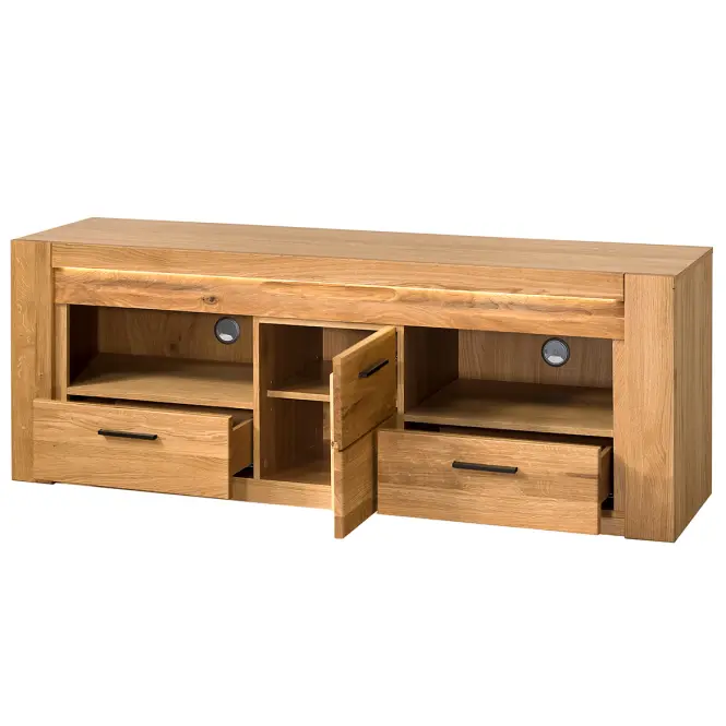 Tv Stolík Velvet 25 1d 2s Masívny Dub Prírodný Olej,3