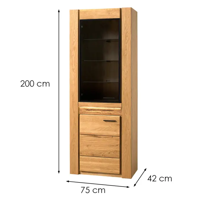 Vitrína Velvet 10 2d L Masívny Dub Prírodný Olej,2