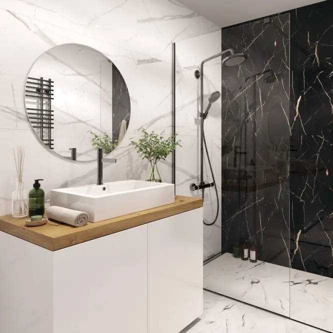 Obkladovy panel SPC Calacatta Black 120x265cm 4mm
