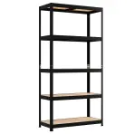 Skladový kovový regál 175 čierny 180x90x40 - 5 políc/175 kg
