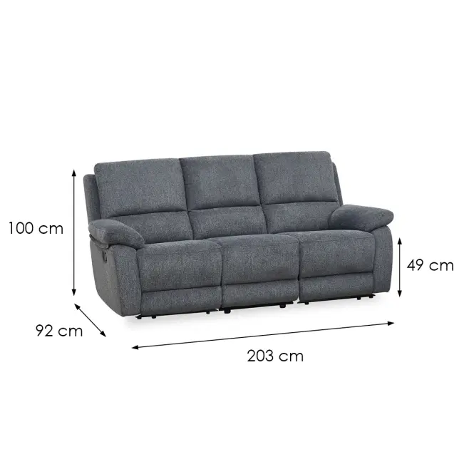Pohovka Aruba 3S+2REC sivá s relaxačnou funkciou,5