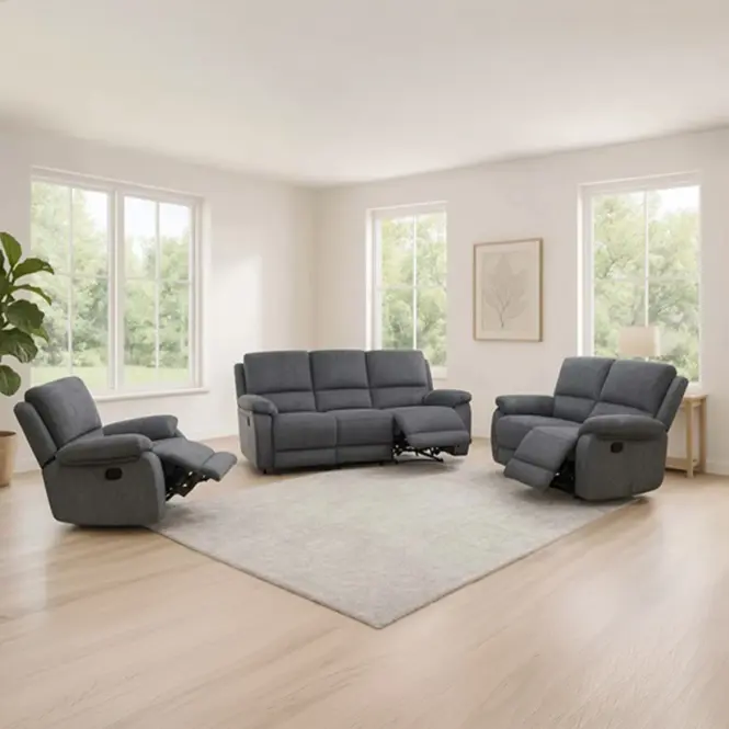 Pohovka Aruba 3S+2REC sivá s relaxačnou funkciou,6