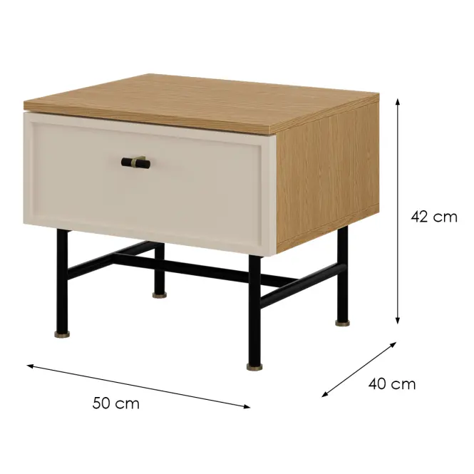 Nočný stolík Elora 15 Dub Tavaszi/Macadamia,2